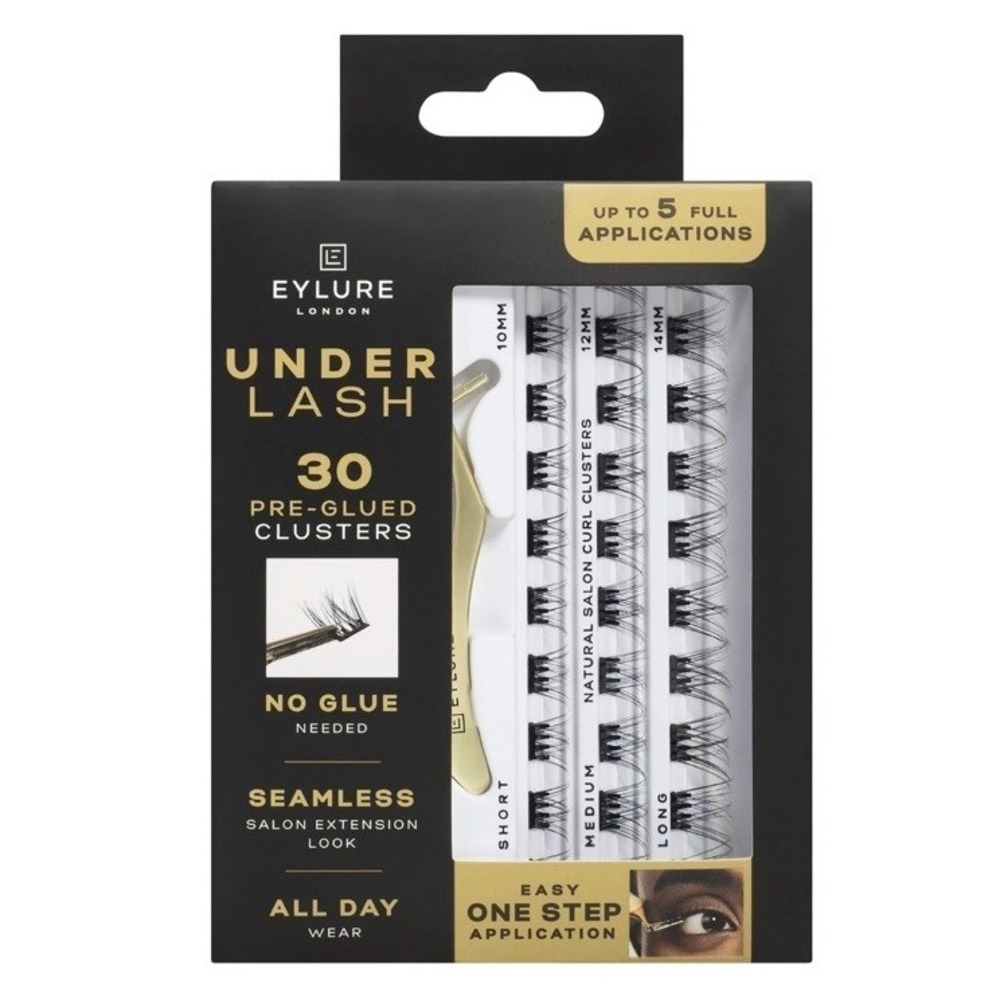 Eylure Underlash Press On Pre-Glued Lash Clusters, 30 Count, Applicator Included